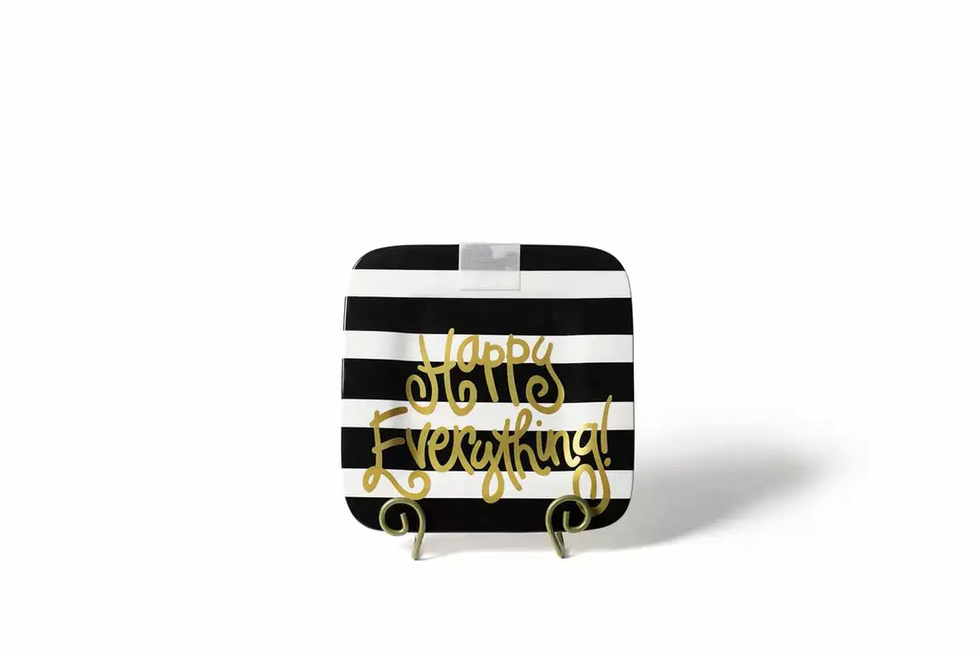 Coton Colors Black Stripe Happy Everything Mini Platter 1 Coton Colors Black Stripe Happy Everything Mini Platter