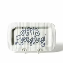Coton Colors Stone Skinny Stripe Happy Everything Mini Rectangle Platter Happy Everything By Coton Colors