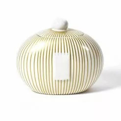 Coton Colors Happy Everything By Coton Colors Happy Everything Gold Stripe Big Cookie Jar
